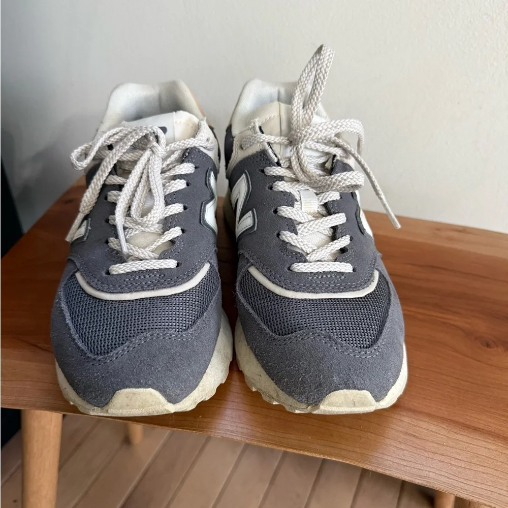 New Balance Gray and Cream Sneakers - Picture 2 of 7